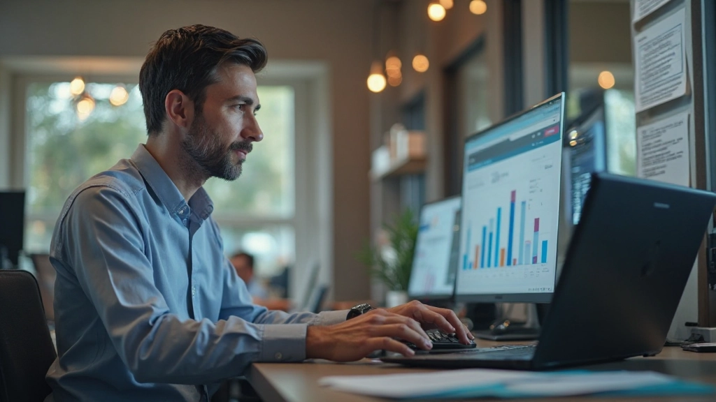 Женщина, анализирующая прогресс с графиком развития на рабочем столе