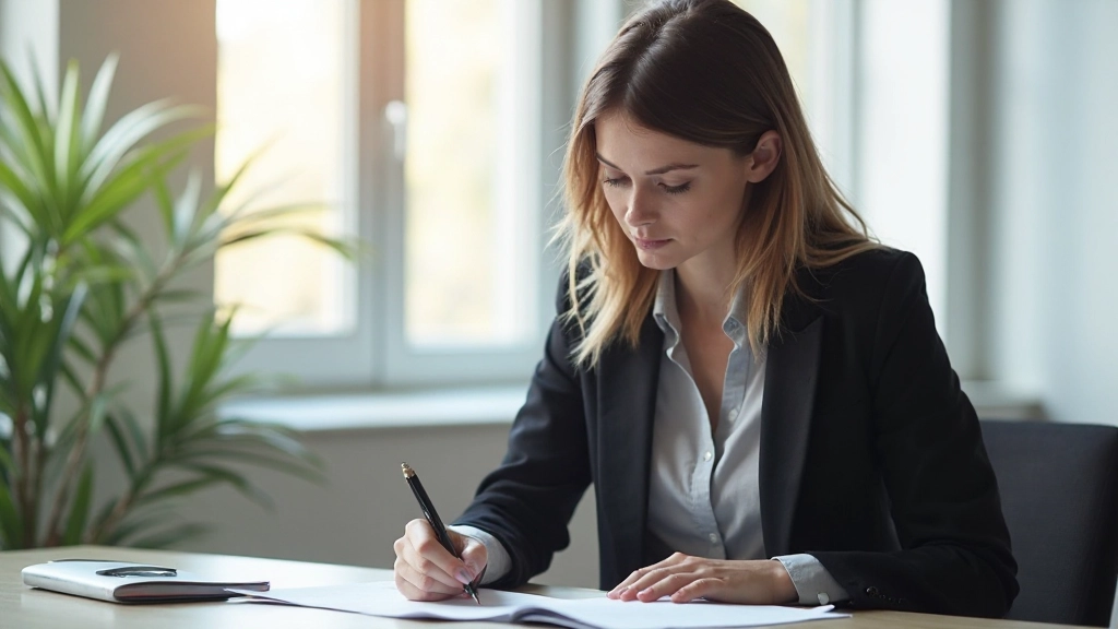 Профессиональное фото человека, работающего над задачей при столе с документами и блокнотом